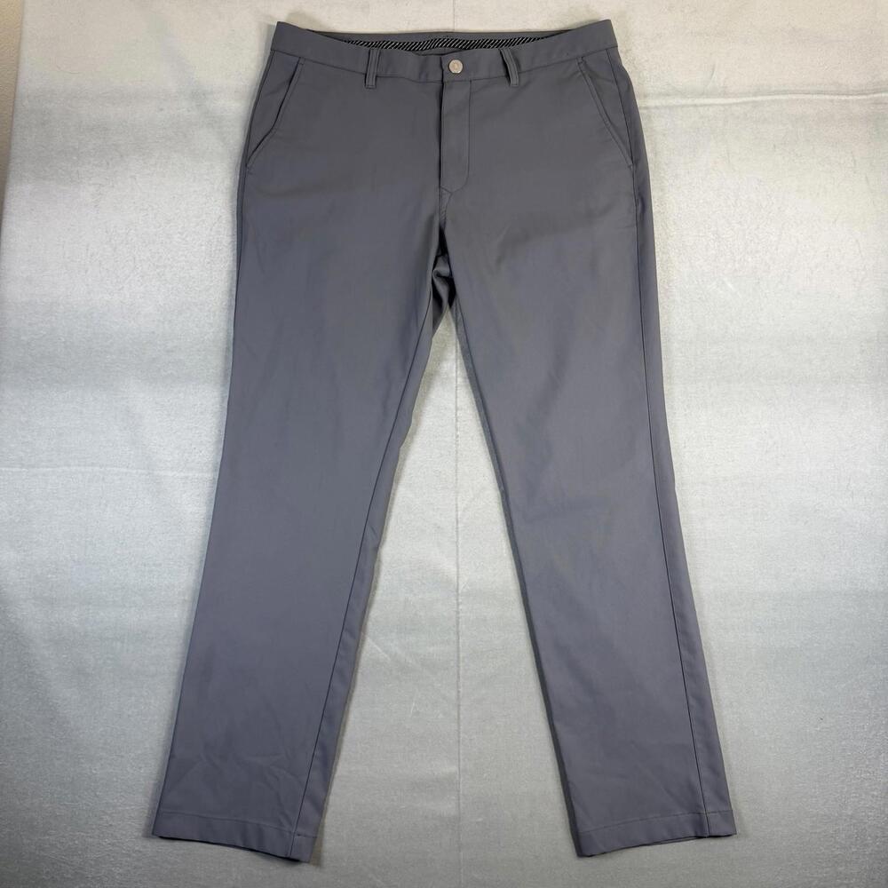 Bonobos Golf Pants Mens 36x32 Slim Gray Performance Straight Leg Stretch Chino